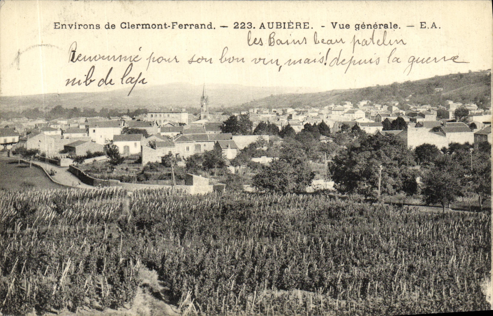 VINTAGE POSTCARD Surroundings of Clermont Ferrand Aubiere View