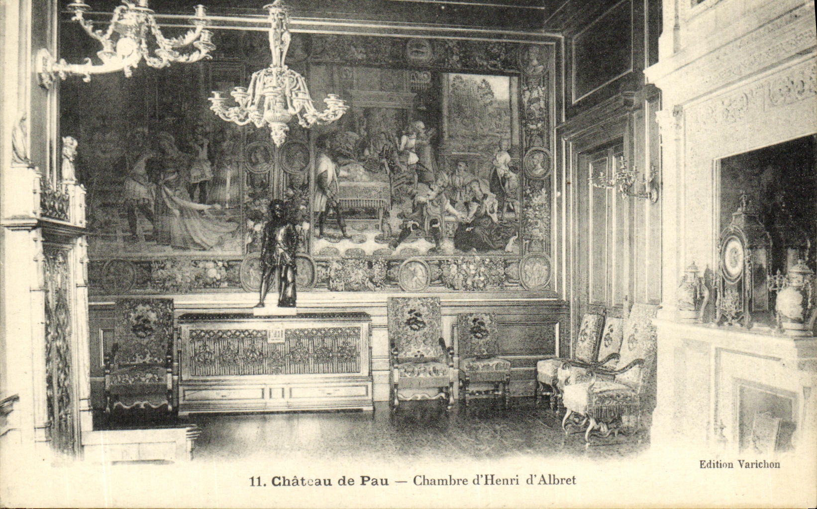 VINTAGE POSTCARD Castle Of Pau Room D Henri D Albert