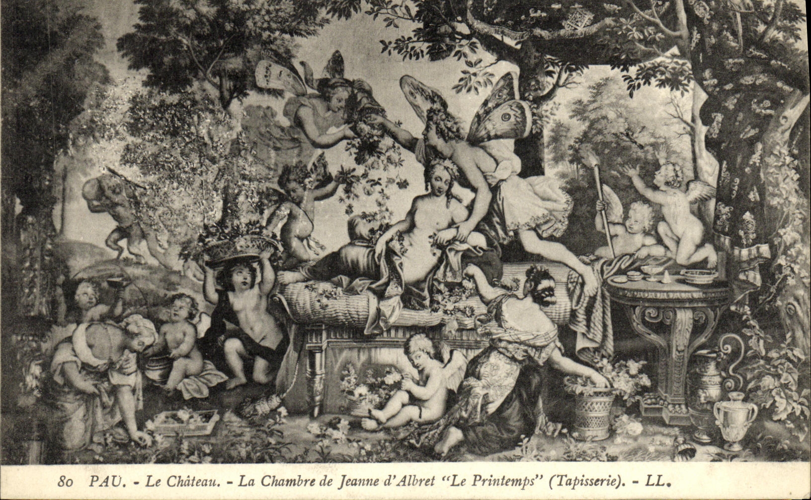 VINTAGE POSTCARD Pau the Castle Room of Jeanne D Albert Spring Tapestry