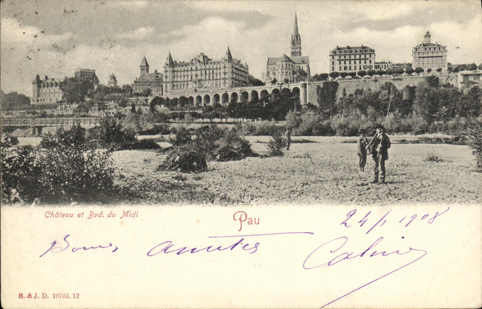 VINTAGE POSTCARD Pau Castle of the data base of the South