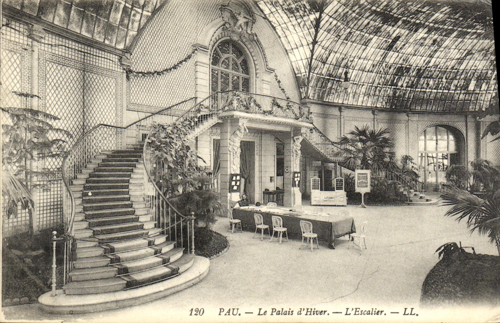 VINTAGE POSTCARD Pau the Palate D Winter L Staircase