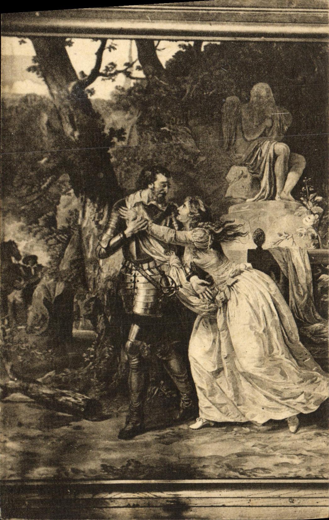 VINTAGE POSTCARD Pau Tapestry Of the Castle Goblins good byes of Gabrielle D Estree