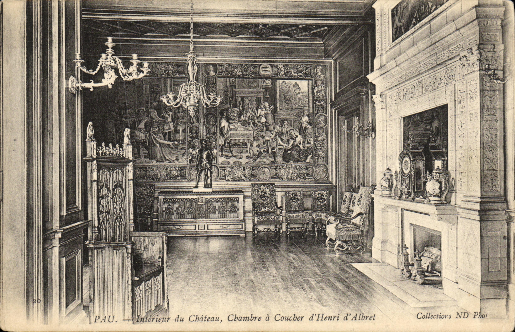 VINTAGE POSTCARD Pau Interieur of the Castle Room has to lay down D Henri Albret