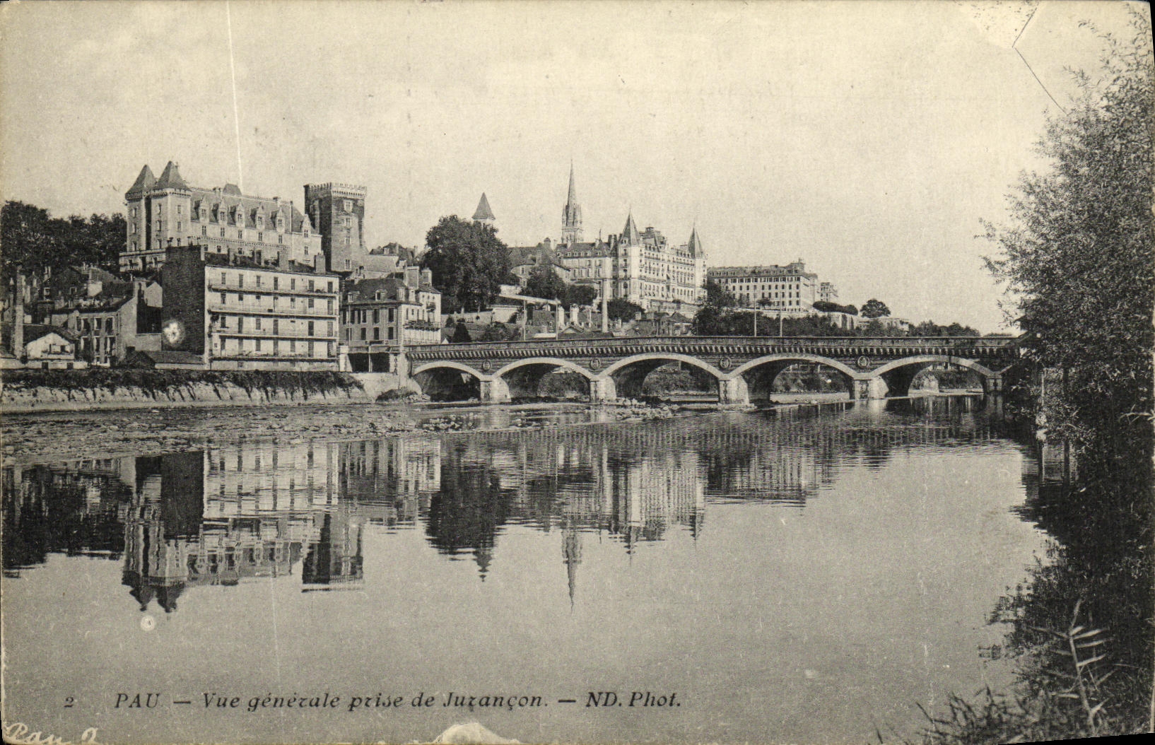 VINTAGE POSTCARD Pau View Taken De Juzancon