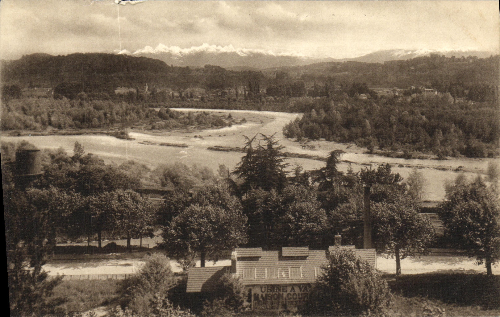 VINTAGE POSTCARD Pau the Chain Of the Pyrenees Machines