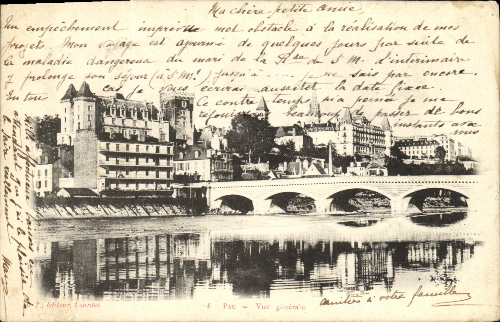 VINTAGE POSTCARD Pau View Castle