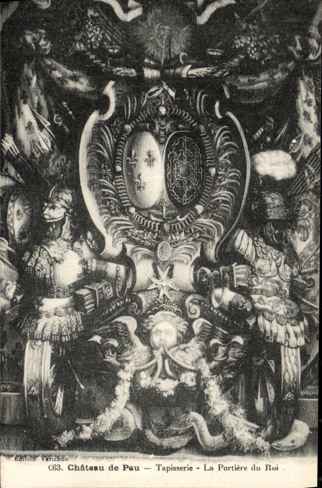 VINTAGE POSTCARD Pau Castle Tapestry the door of the king