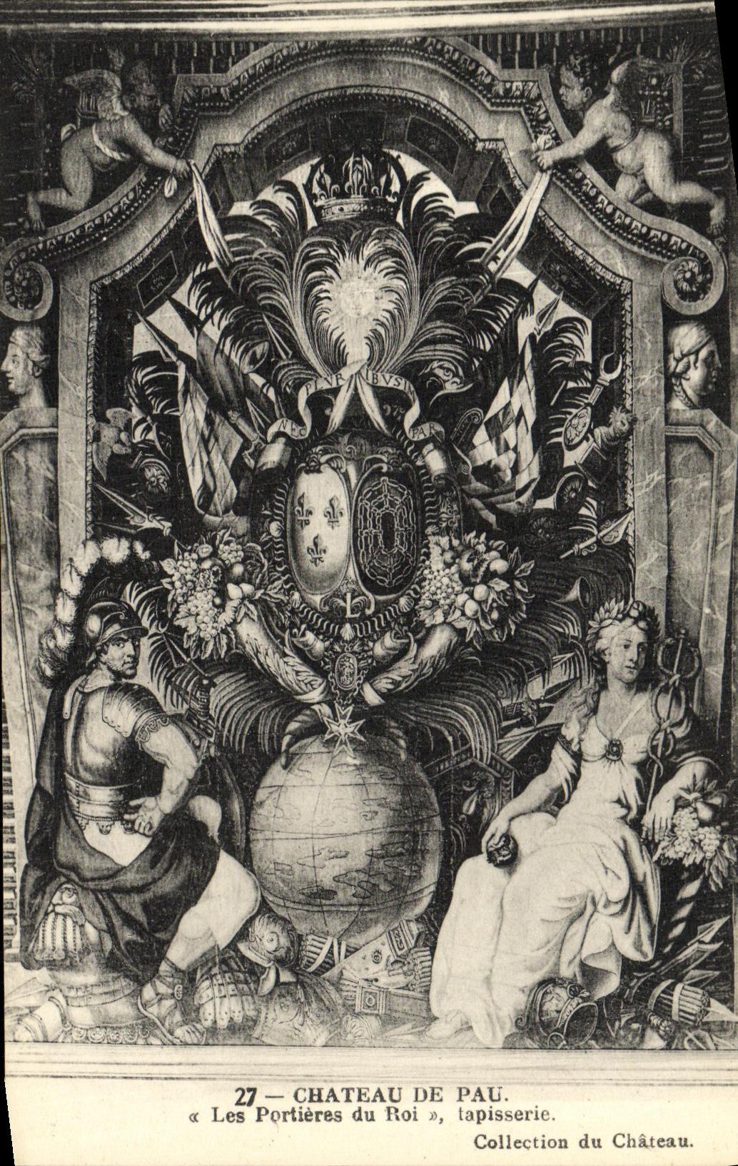 VINTAGE POSTCARD Pau Castle Tapestry Doors of the King