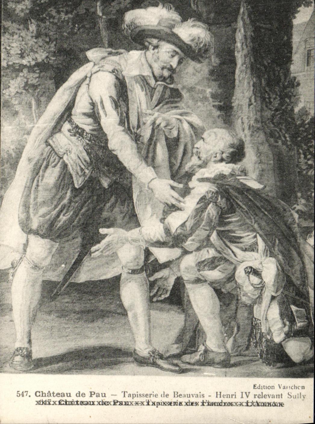 VINTAGE POSTCARD Pau Castle Tapestry of Beauvais Henri IV depending Sully