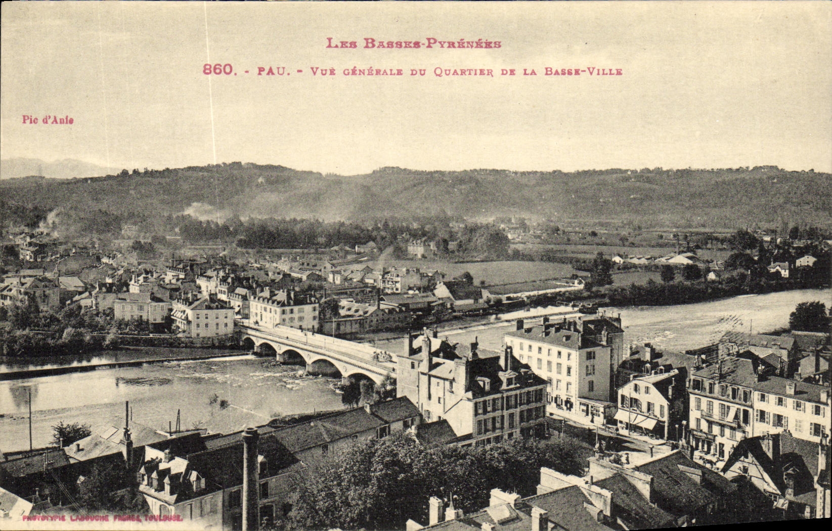 VINTAGE POSTCARD Pau View Of the District Of the Low city