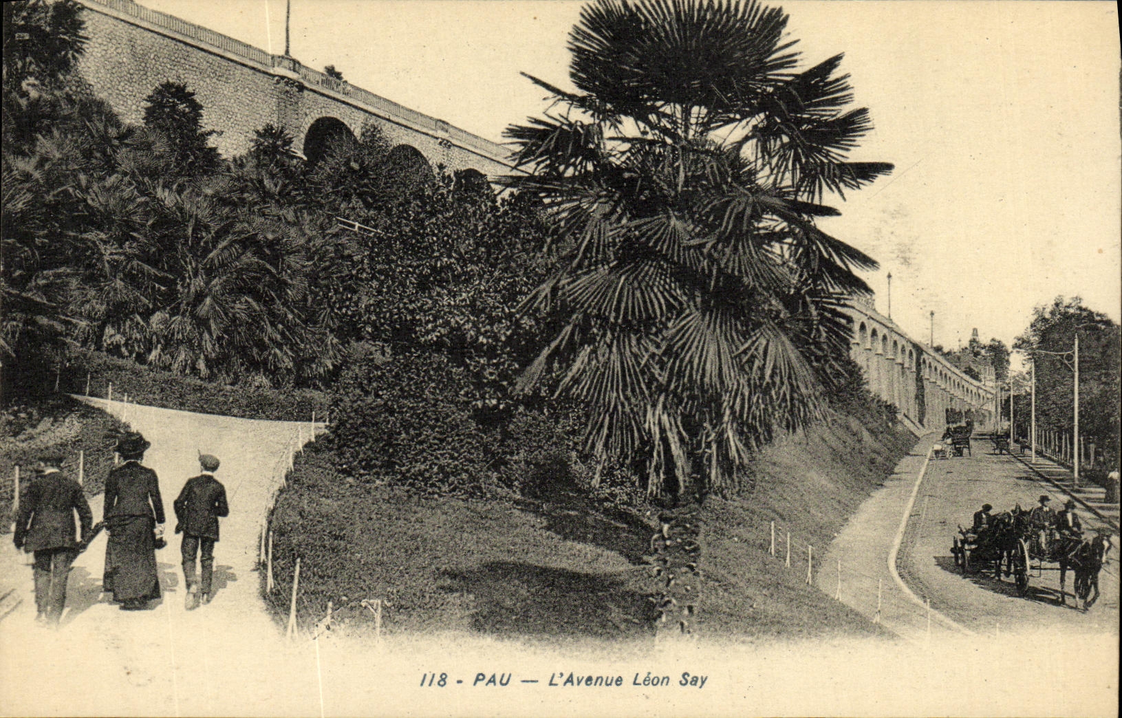 VINTAGE POSTCARD Pau L Avenue Leon Say