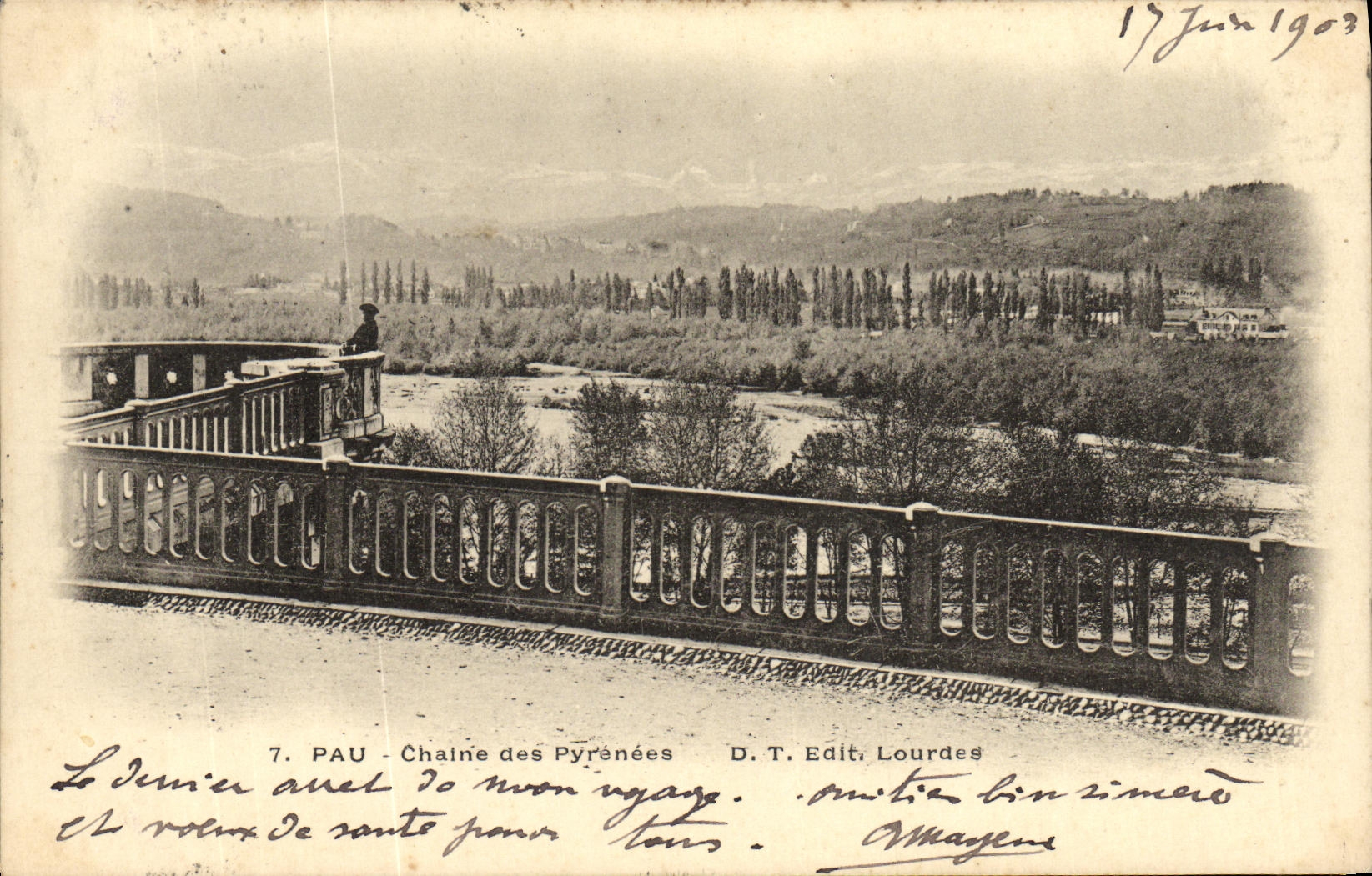 VINTAGE POSTCARD Pau Chains of Pyreeees