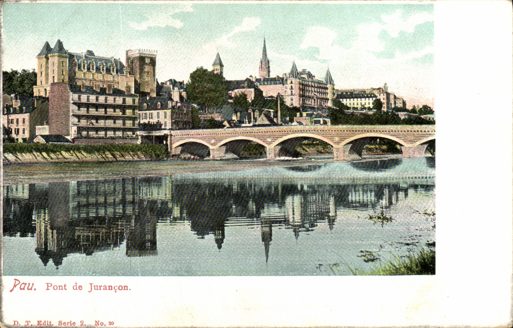 VINTAGE POSTCARD Pau Bridge of Jurancon