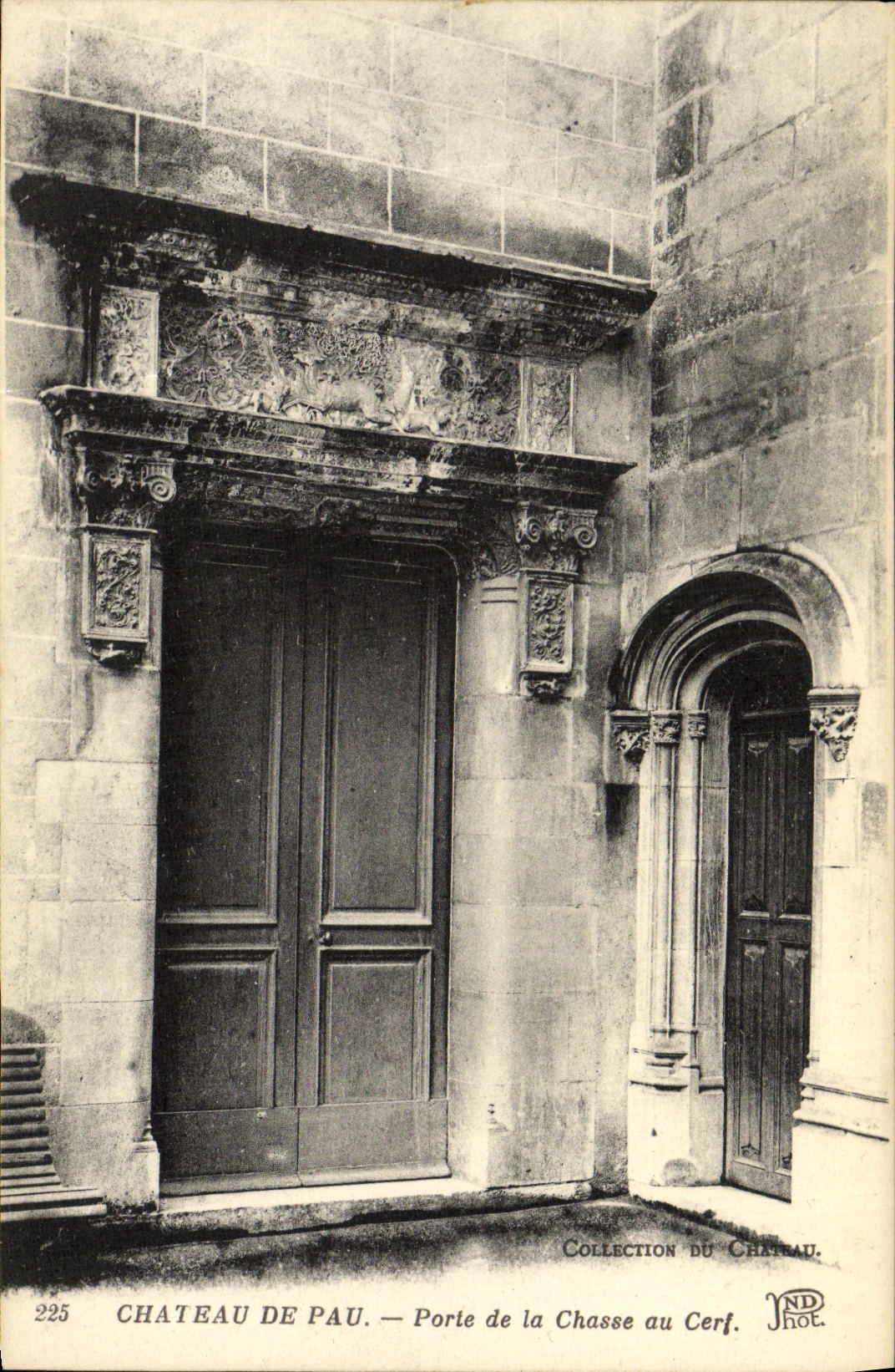 VINTAGE POSTCARD Pau Castle Of Gate of Hunting for the Stag