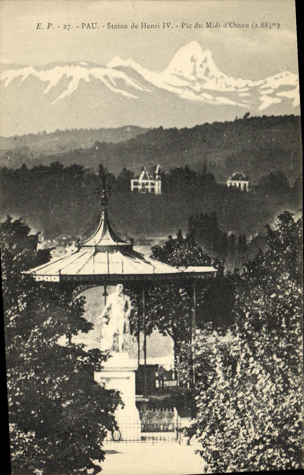 VINTAGE POSTCARD Pau Rules of Henri IV Peak of the South