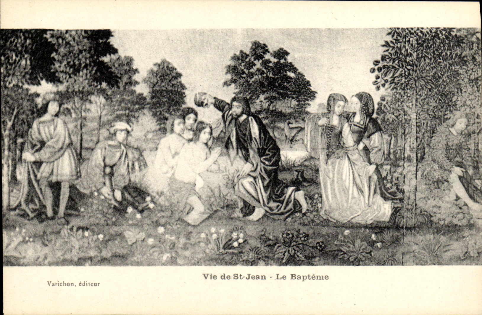 VINTAGE POSTCARD Life of Jean the Pau Baptism