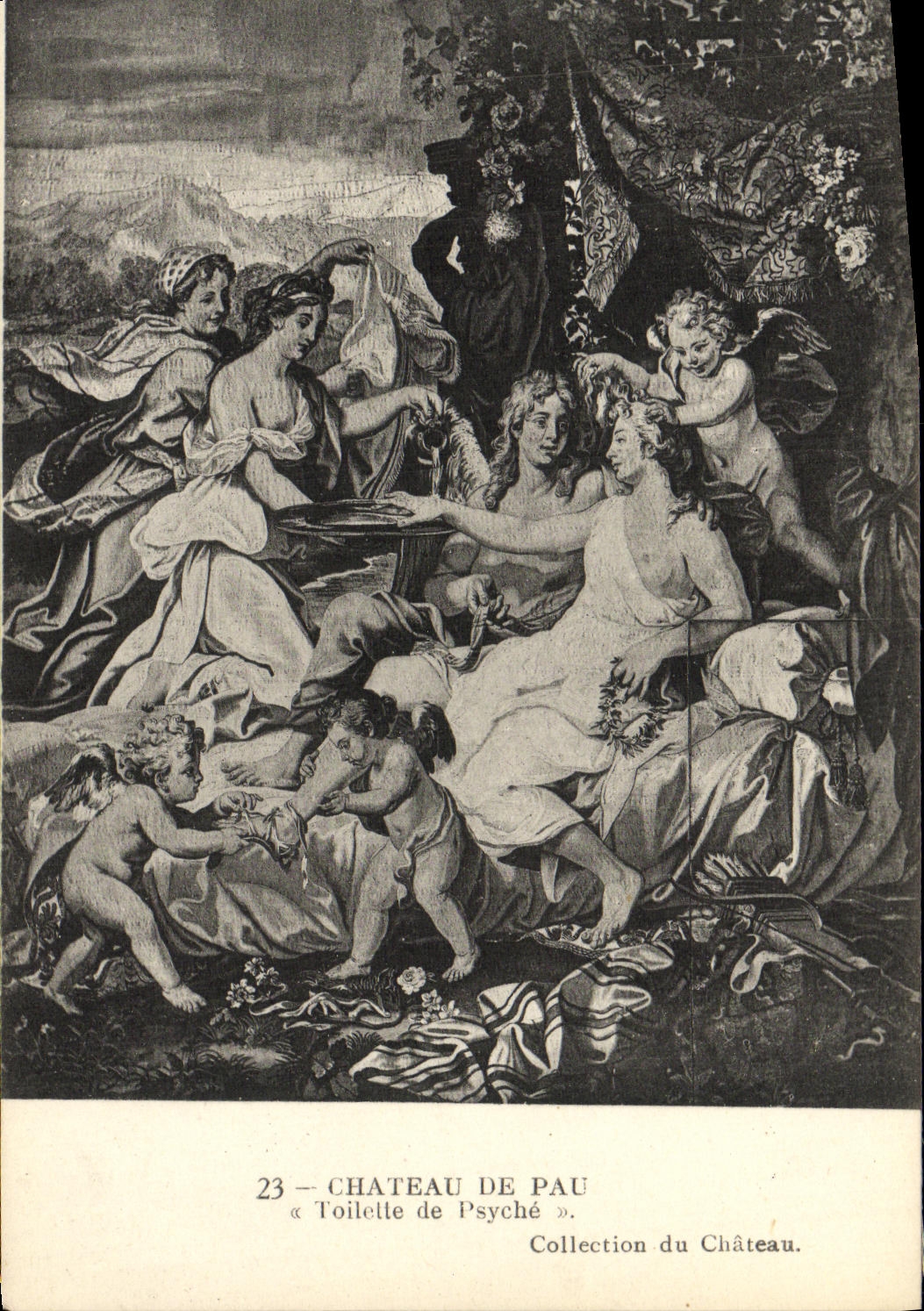 VINTAGE POSTCARD Pau Castle Of Collection of the Castle Toilet of Psyche