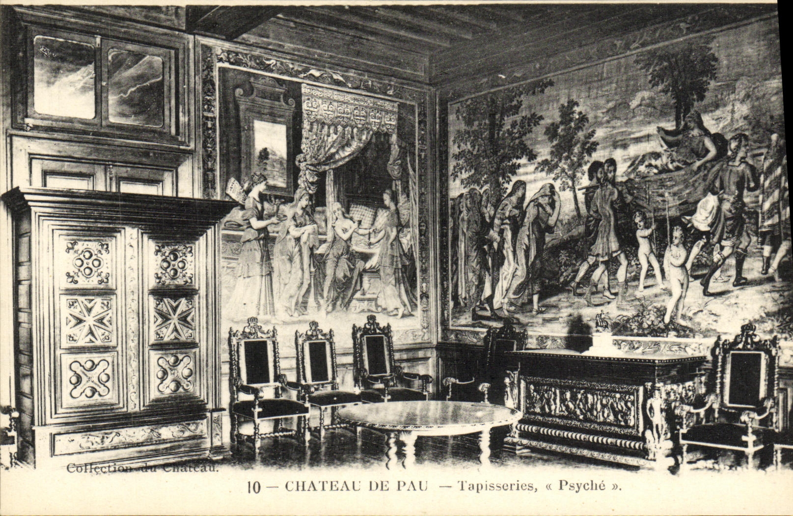VINTAGE POSTCARD Pau Castle Psyche Tapestry
