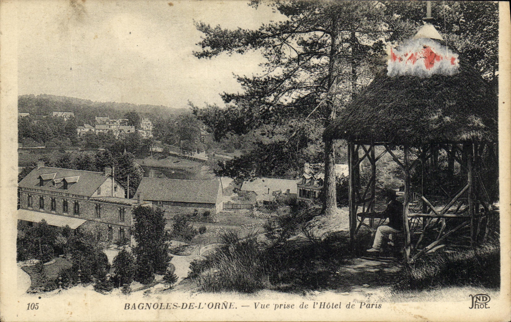 La POSTAL de la VENDIMIA Bagnoles de L vista adorna L hotel de Paris