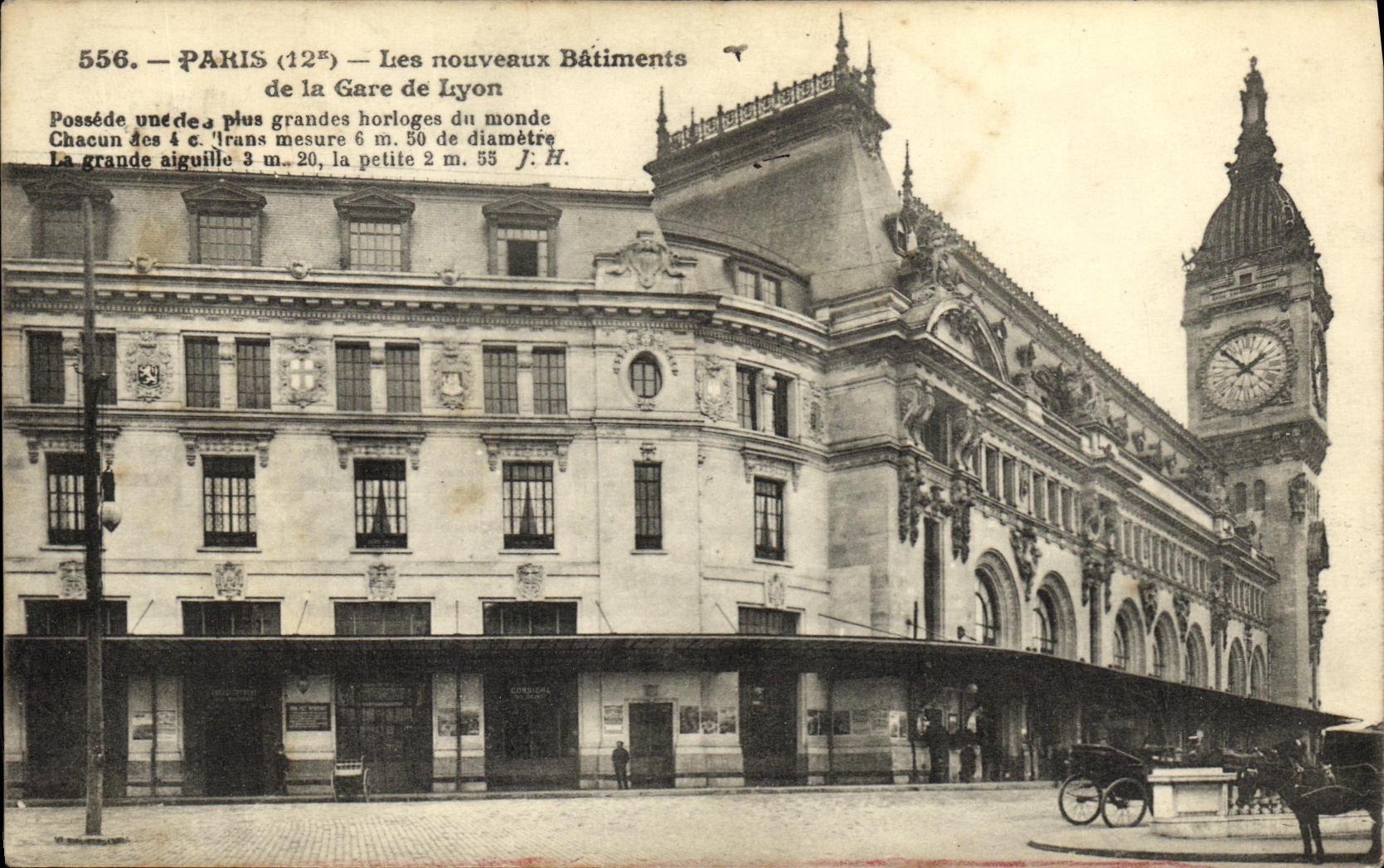 VINTAGE POSTCARD Paris new buildings of the Station of Lyon