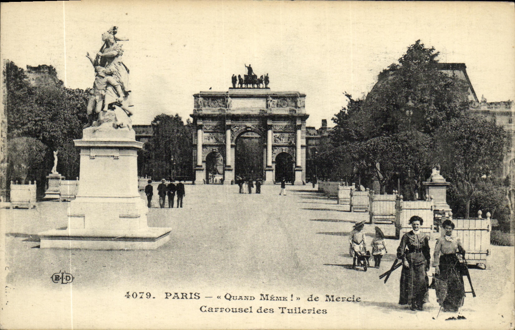 POSTAL Paris de la VENDIMIA sin embargo del carrusel de Mercie de Tileries