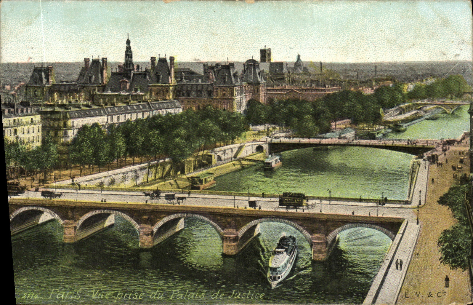 VINTAGE POSTCARD Paris Seen from of the law courts