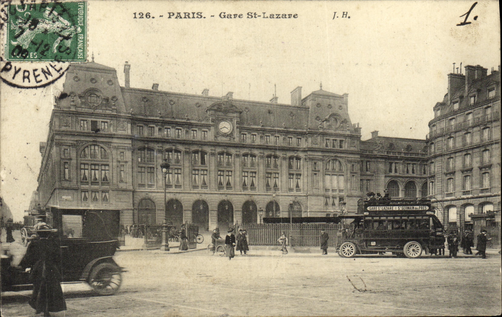 VINTAGE POSTCARD Paris Gave St Lazare