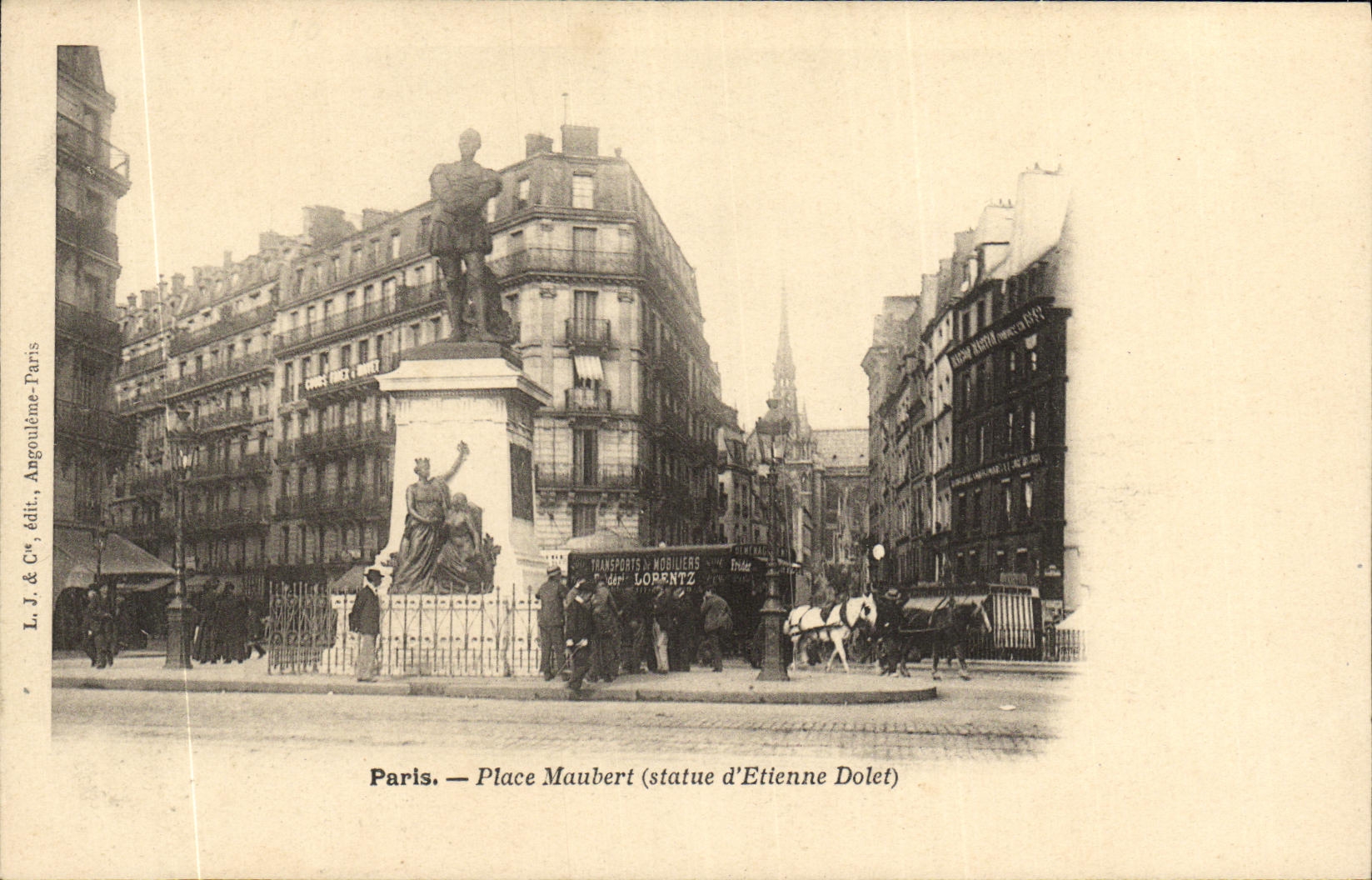 CPA Paris Place Maubert Statue d Etienne Dolet 