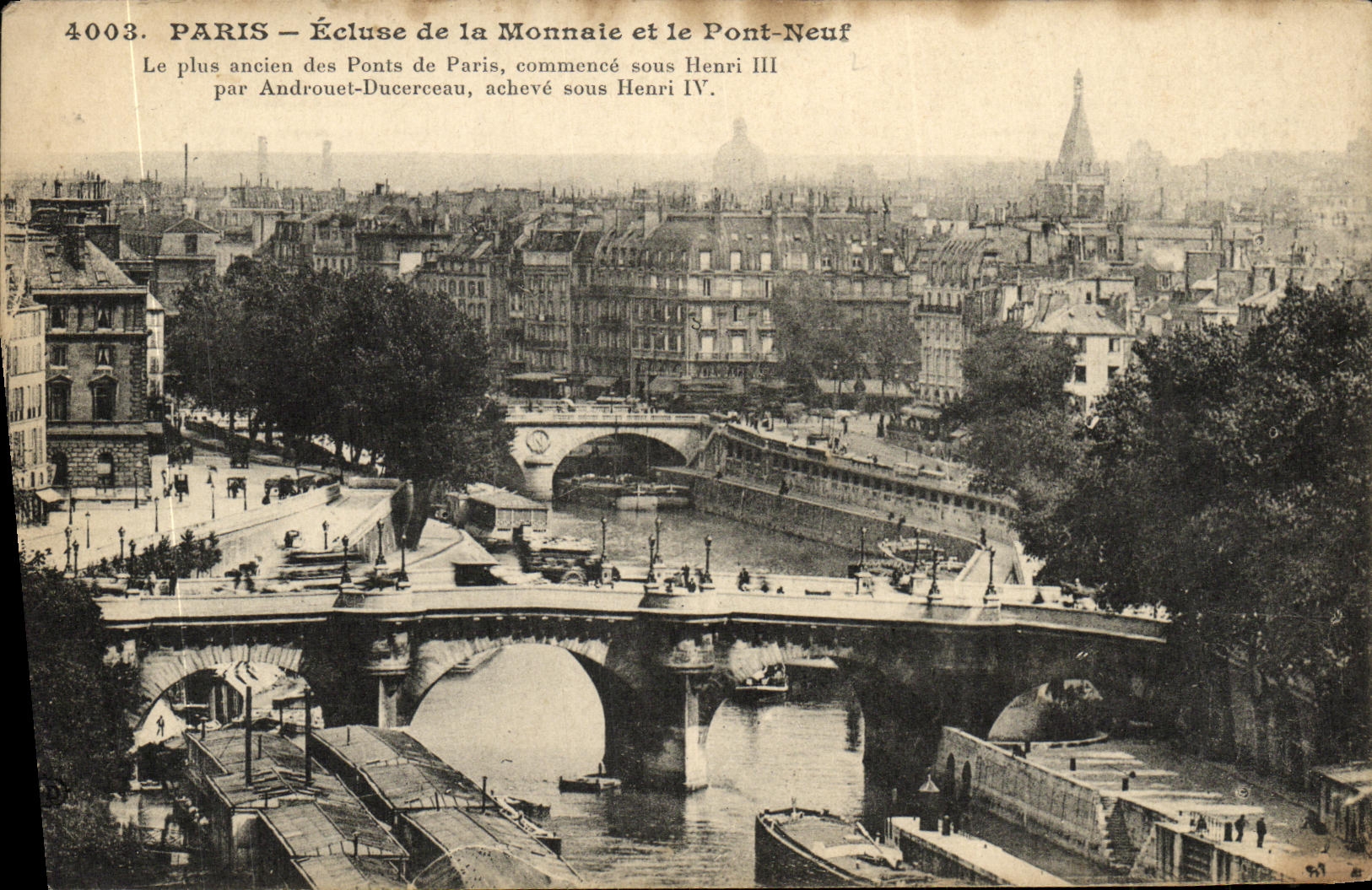 CPA Paris Ecluse de la Monnaie et le Pont neuf