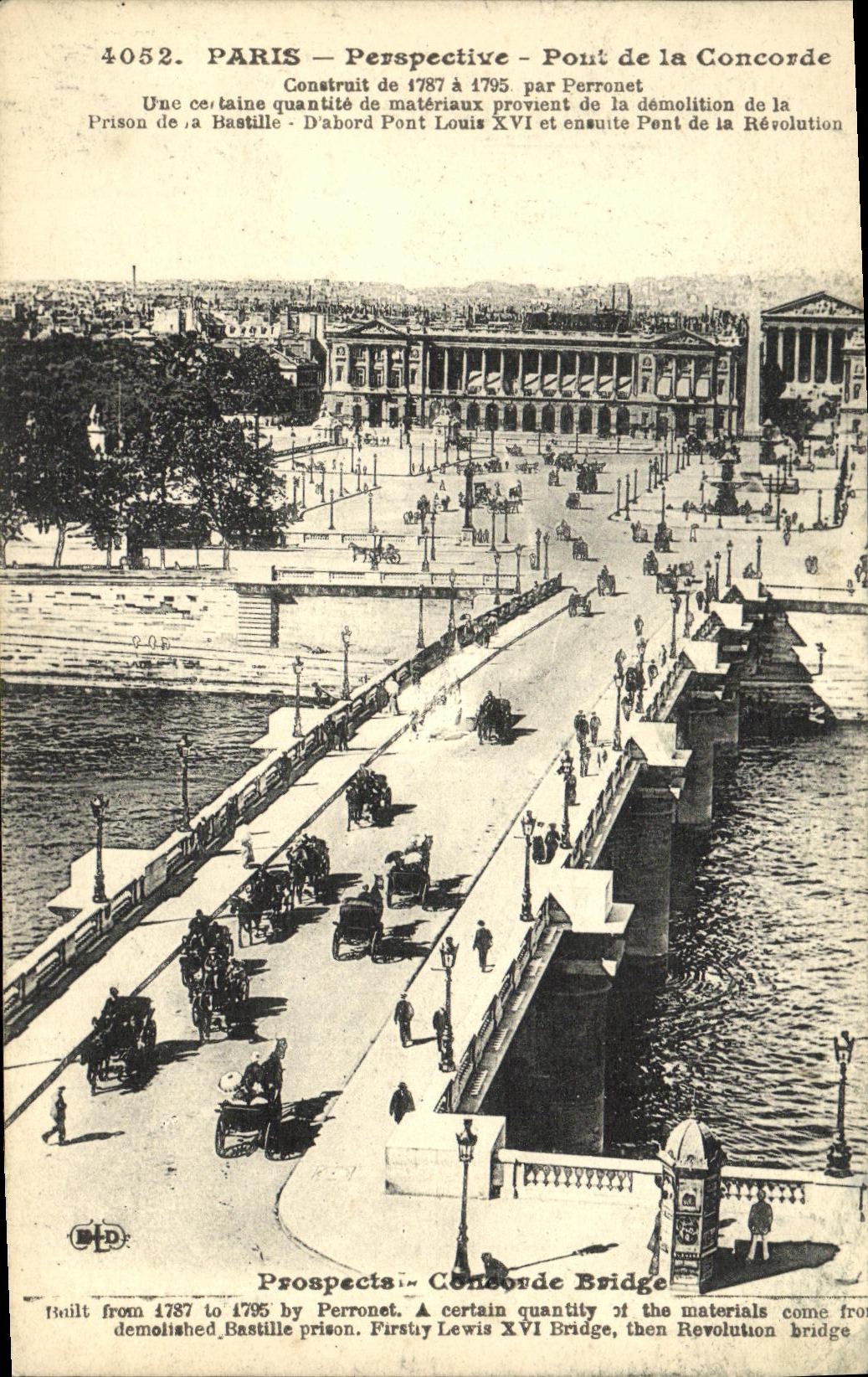 VINTAGE POSTCARD Paris View Bridge of the Harmony