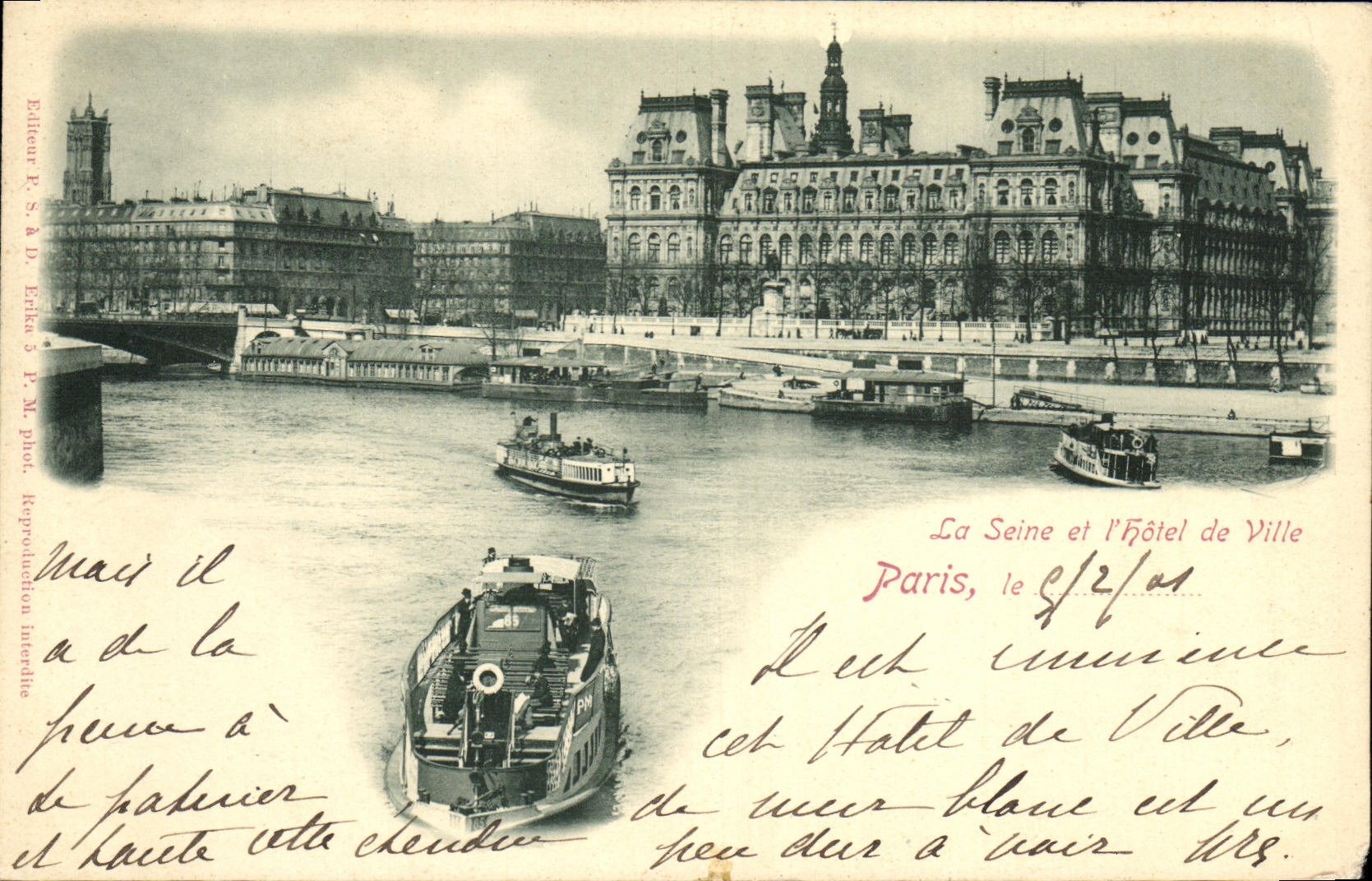 CPA Paris La Seine et L Hotel de Ville