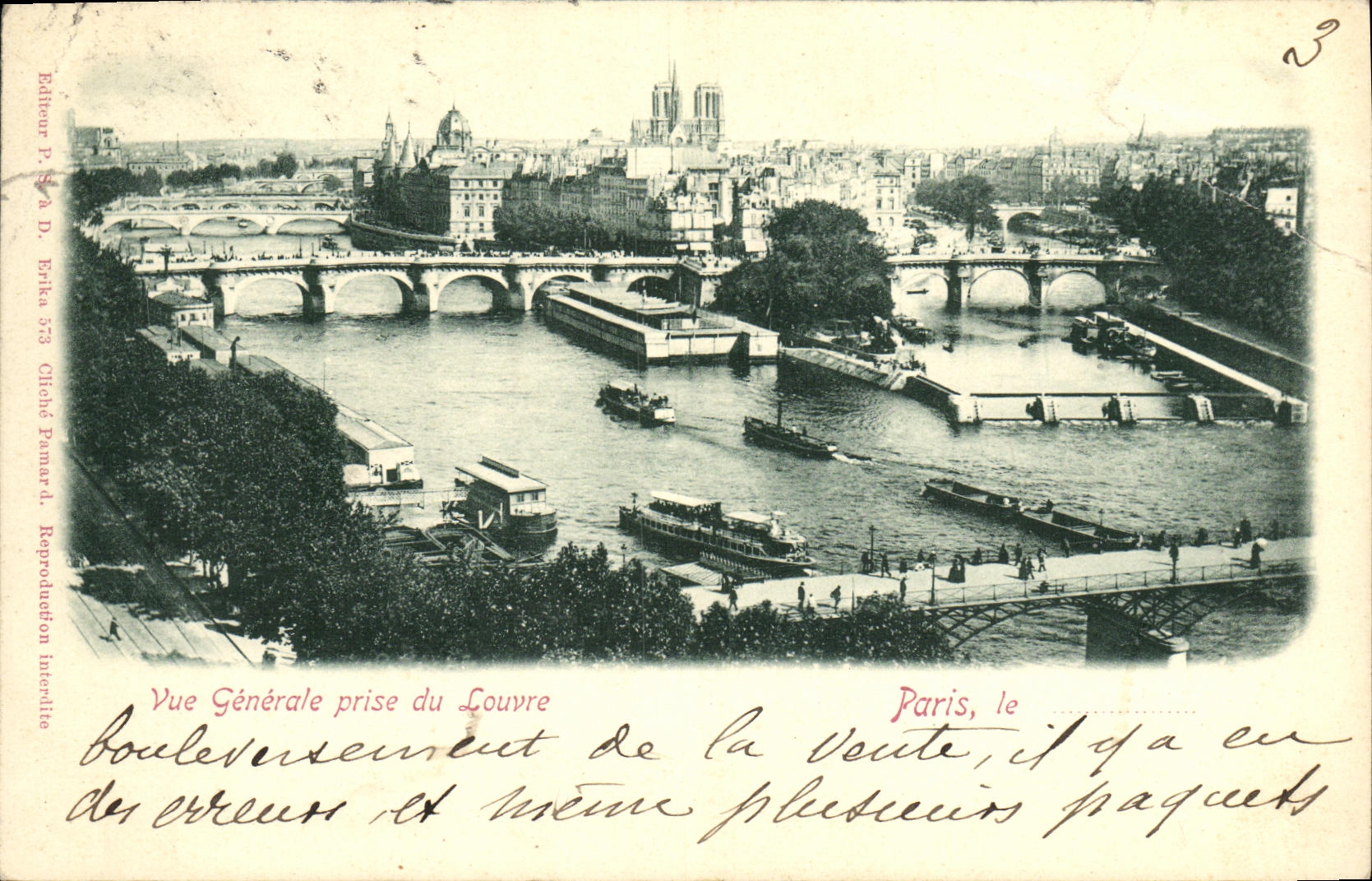 CPA Paris Vue Generale prise du Louvre