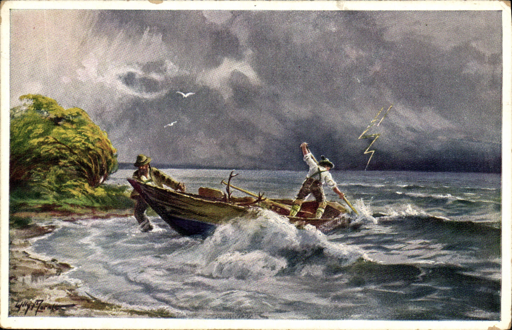 CPA Pecheur en mer