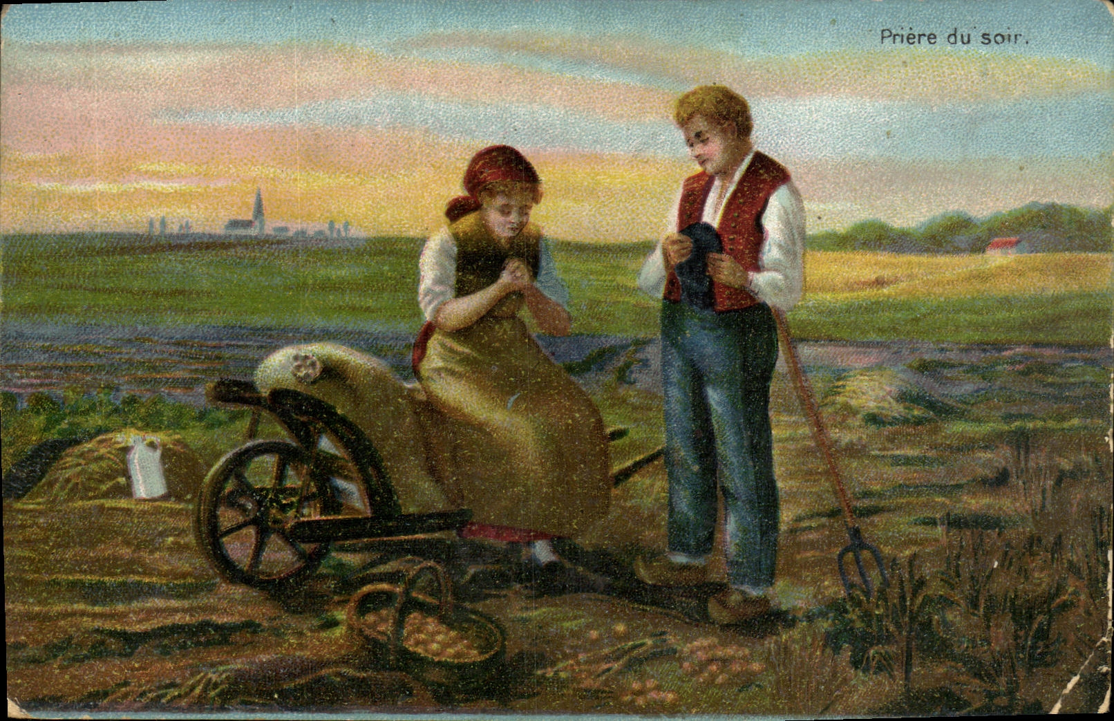 CPA Priere du Soir