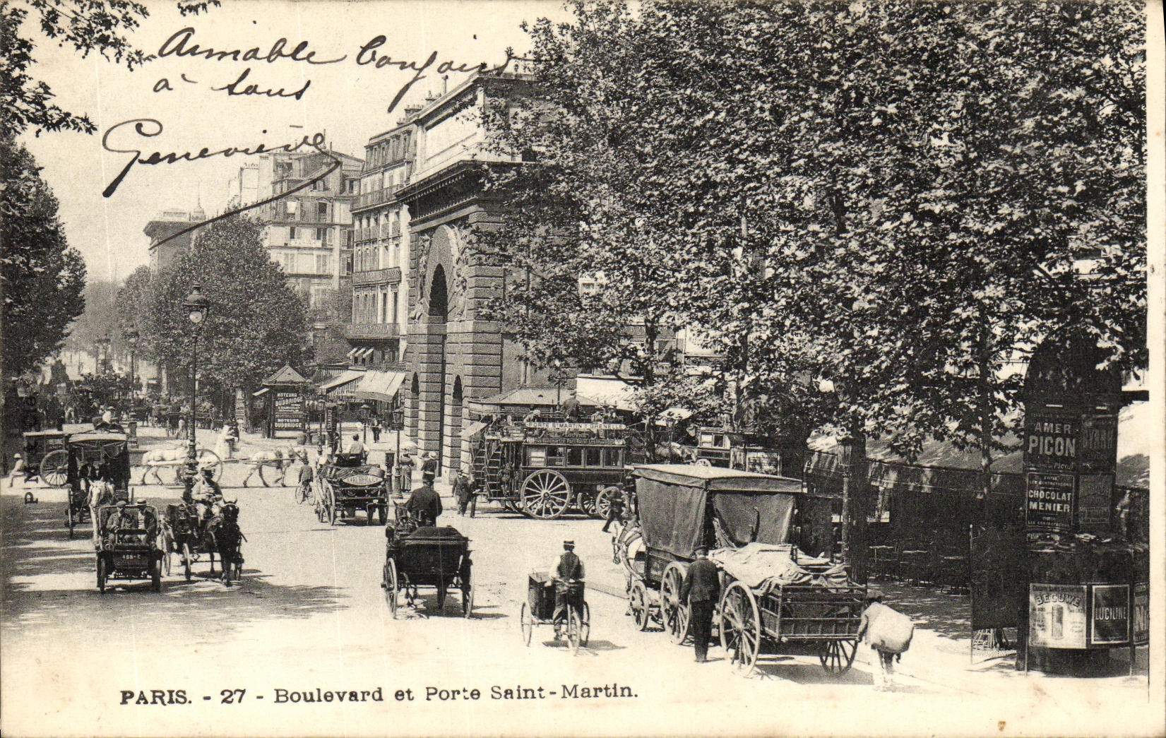 CPA Paris Boulevard et Porte Saint Martin