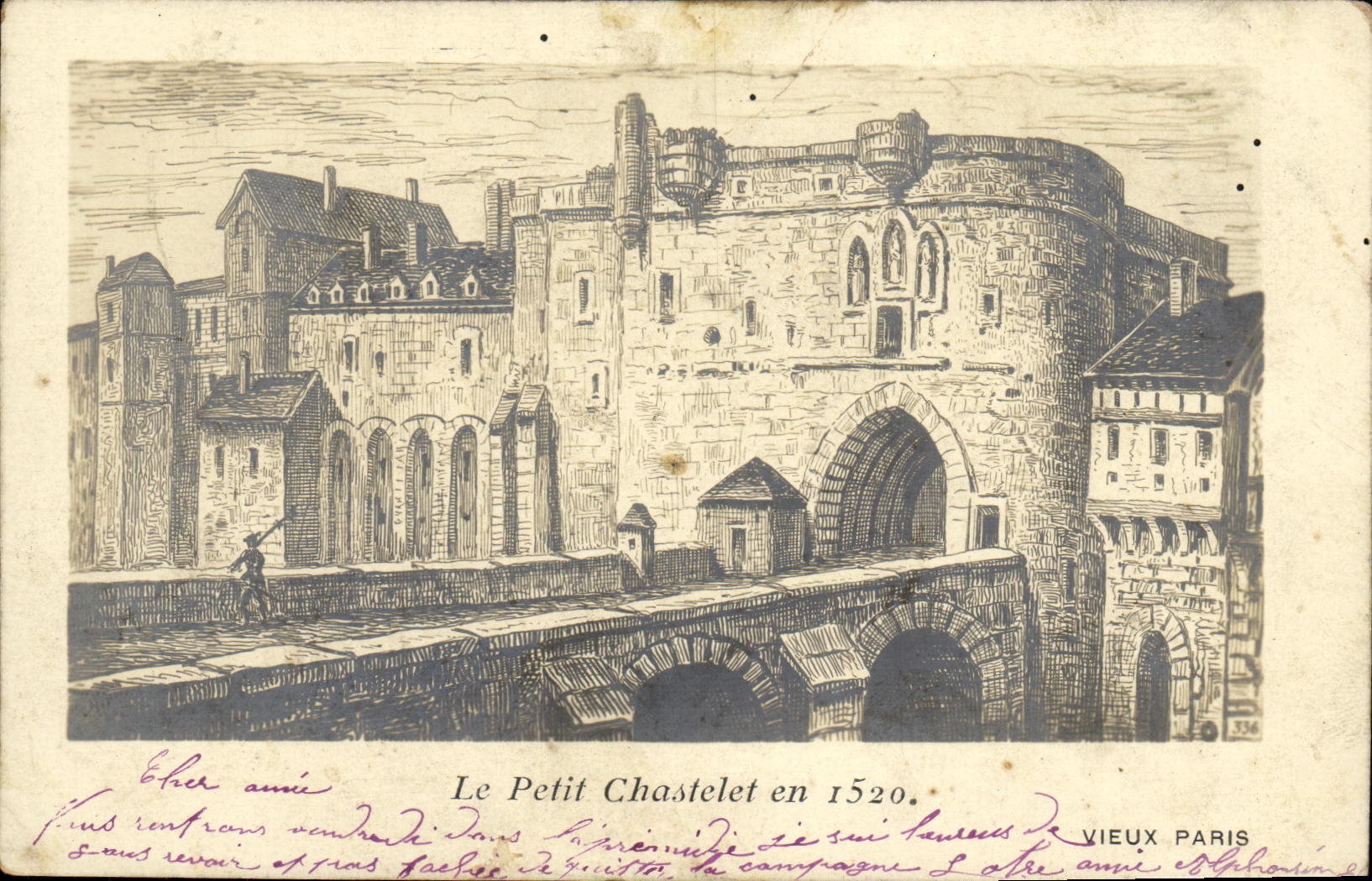 CPA Paris Le Petit Chastelet en 1520