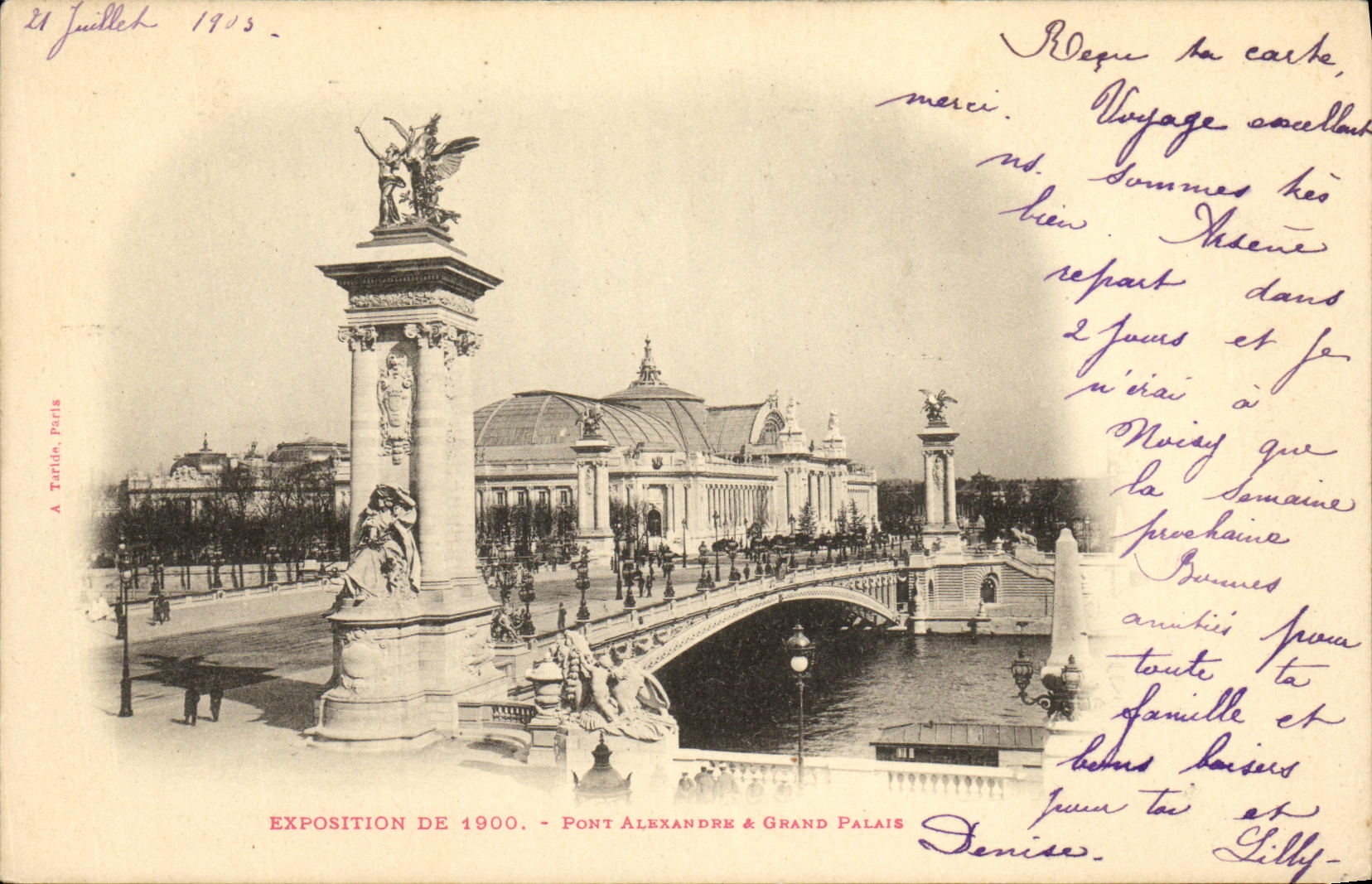 CPA Paris Exposition Pont Alexandre et Grand Palais