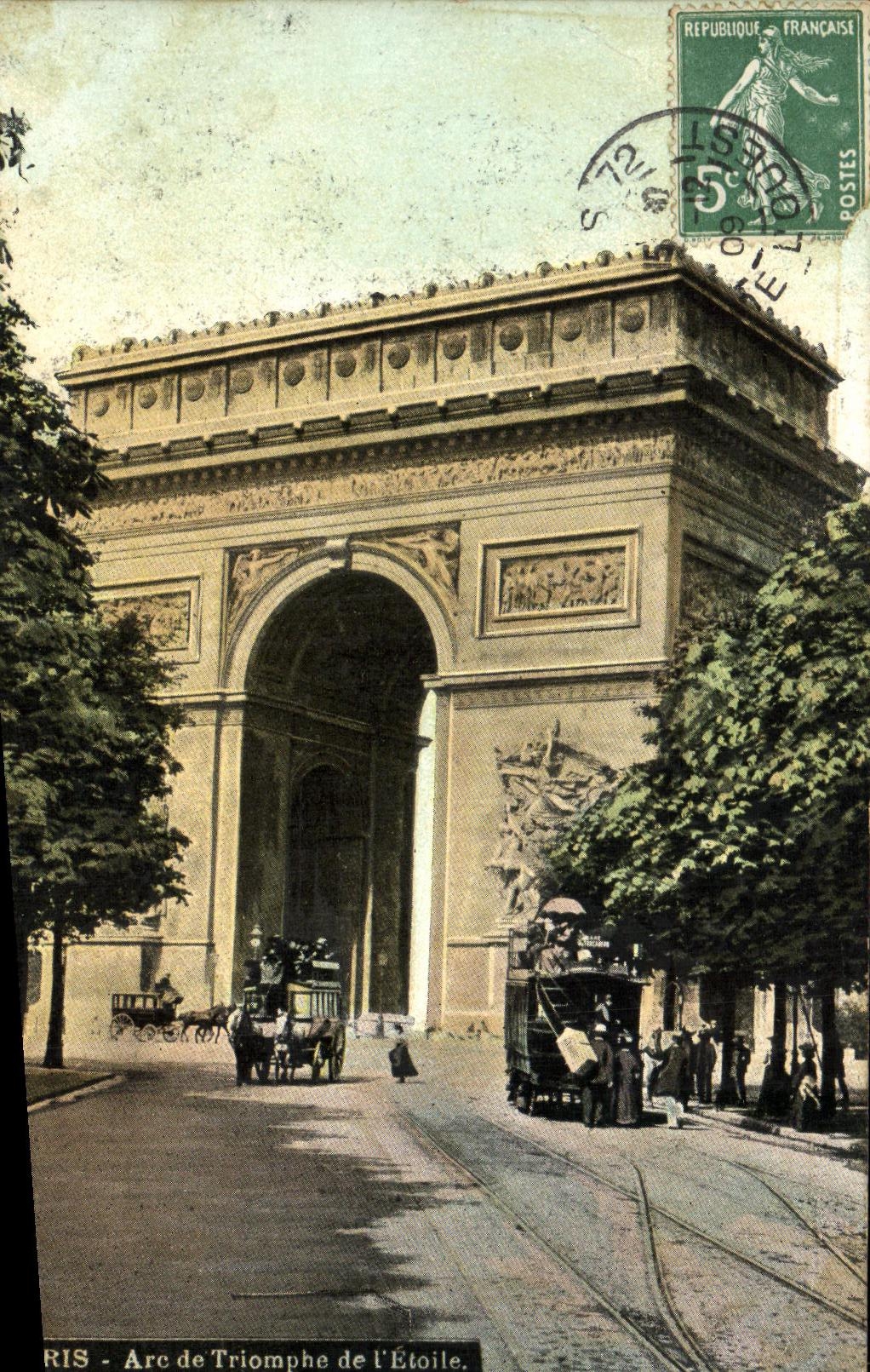 POSTAL Paris L triunfos de la VENDIMIA del arco sobre L Etoile
