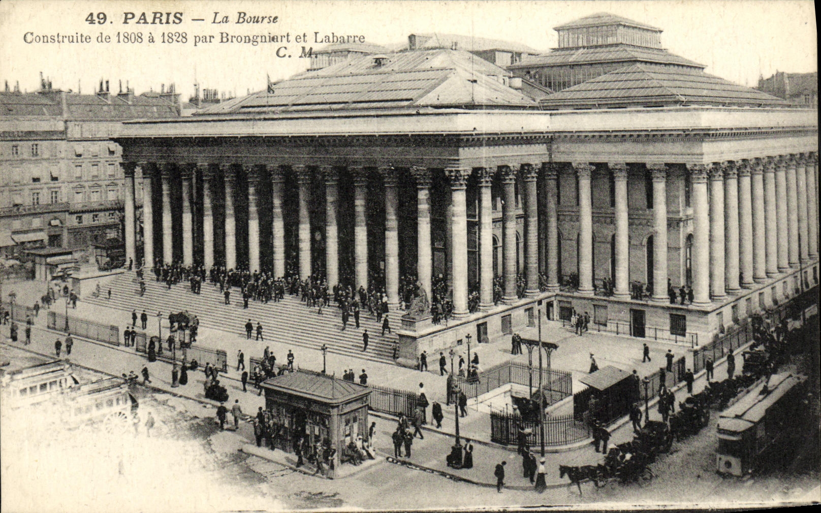 VINTAGE POSTCARD Paris the Stock Exchange by Brongniart and Labarre