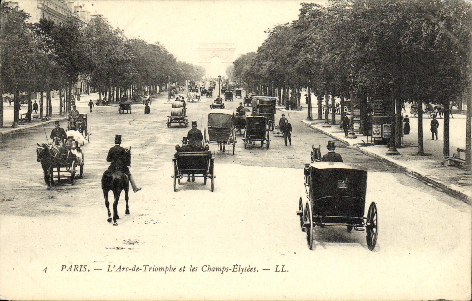 POSTAL Paris L arco de la VENDIMIA de Tromphe y del Champs Elysees