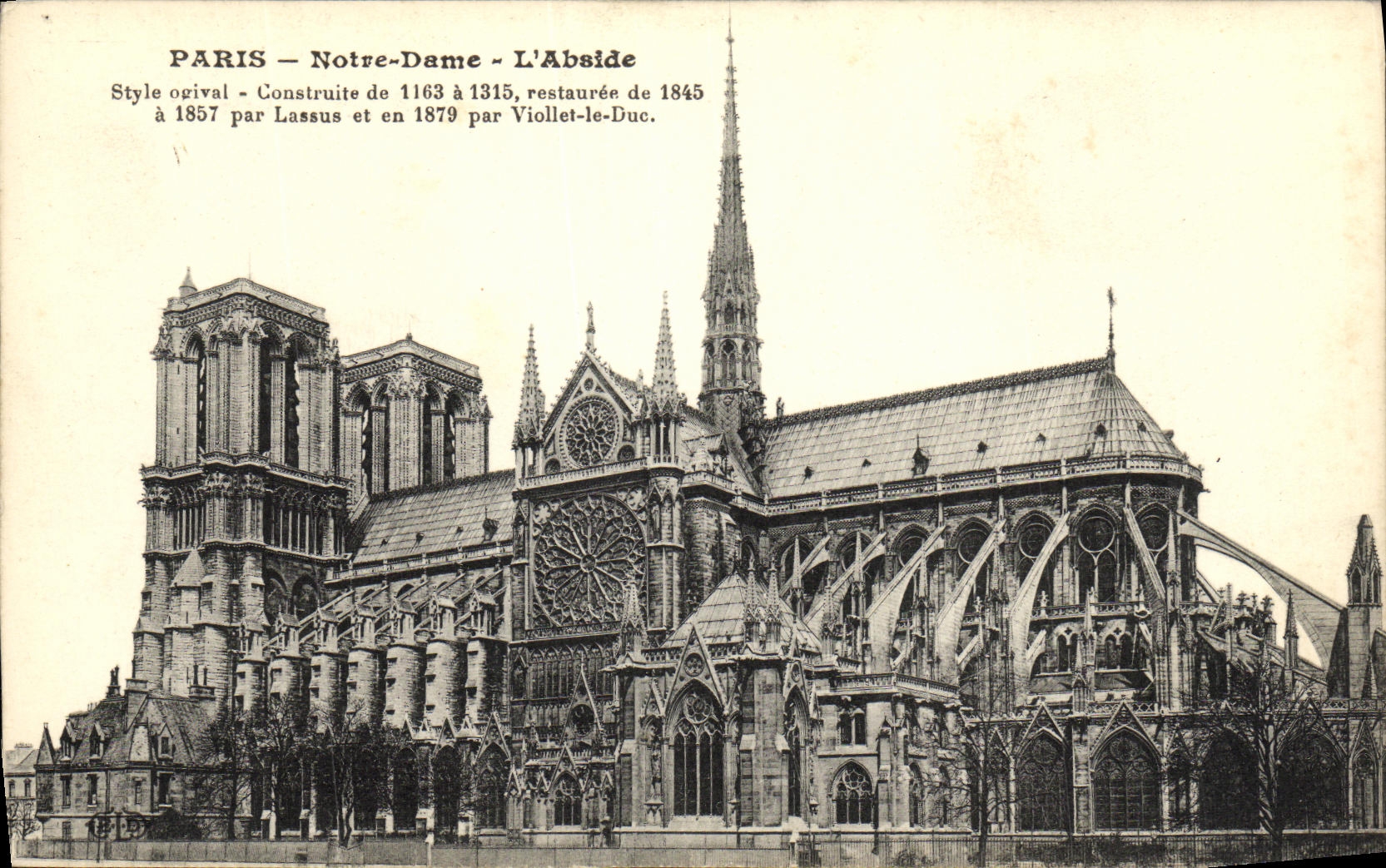 VINTAGE POSTCARD Paris Notre Dame L Apse