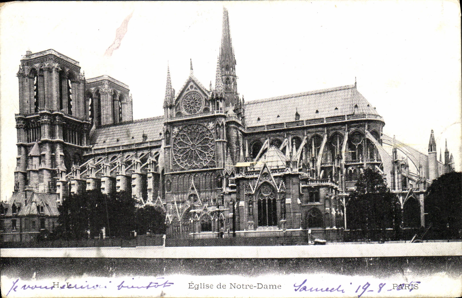 VINTAGE POSTCARD Paris Church Of Notre Dame