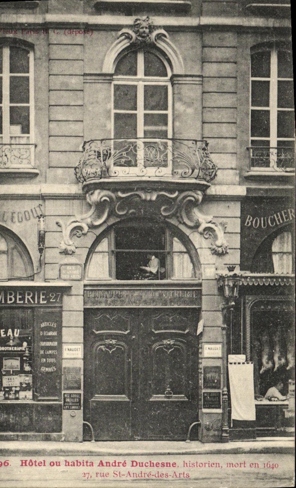 CPA Hotel ou Habita Andre Duchesne Historien mort en 1640 Rue Saint Andre des Arts