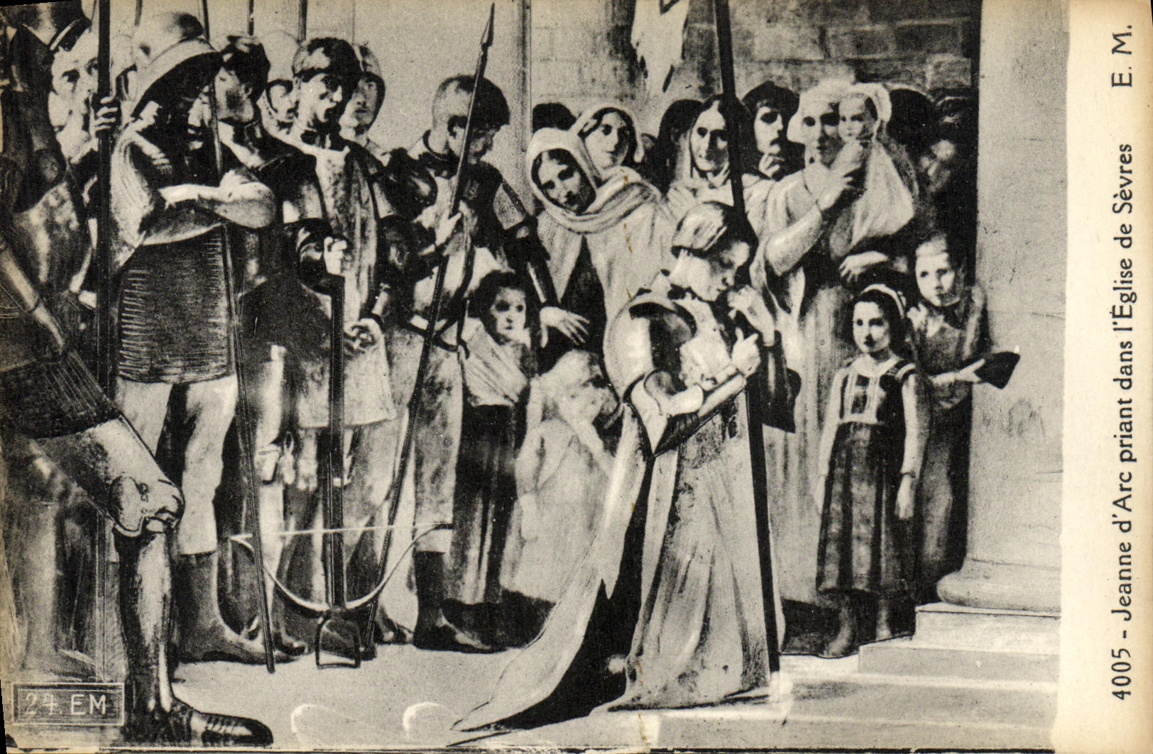 CPA Jeanne D Arc Priant dans L Eglise de Sevres