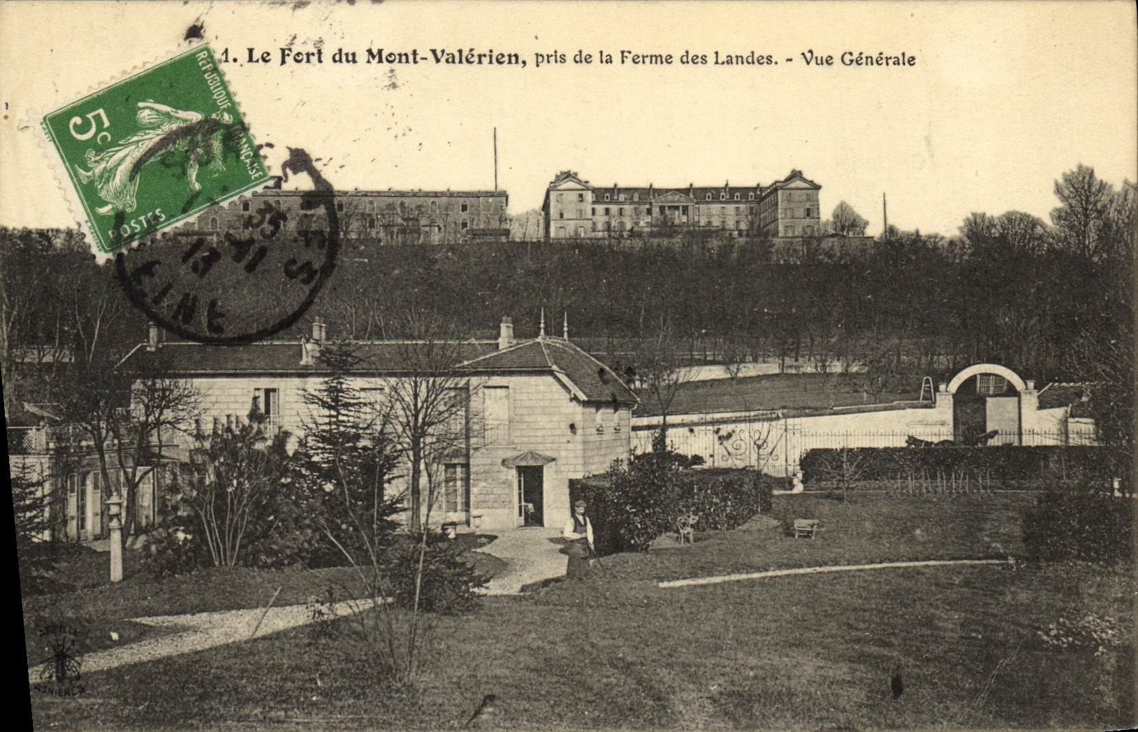 La POSTAL Fort du Mont Valerien de la VENDIMIA tomado de la granja del amarra la vision