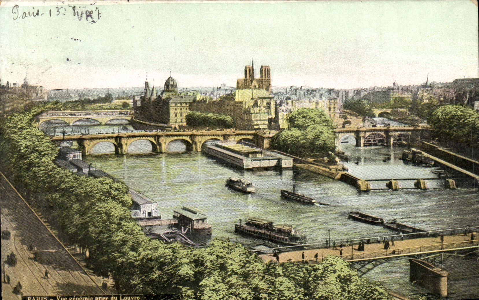 CPA Paris Vue Generale Prise Du Louvre