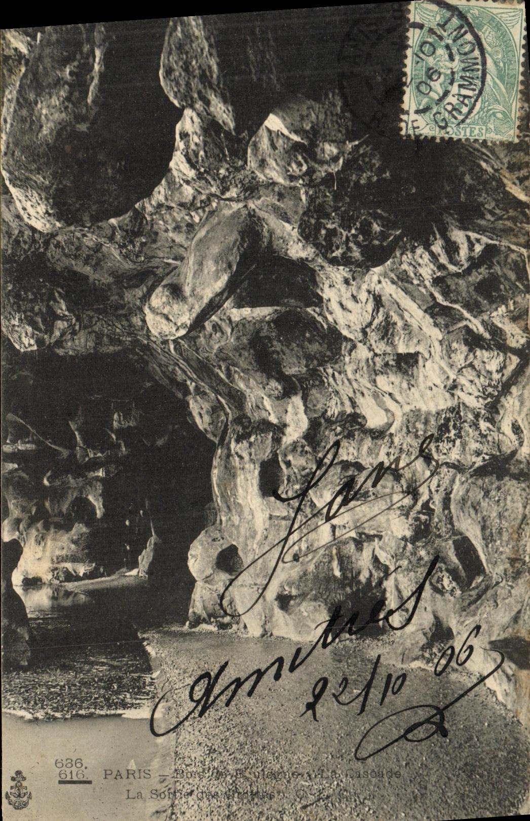 CPA Paris Bois de Boulogne La cascade La sortie des grottes