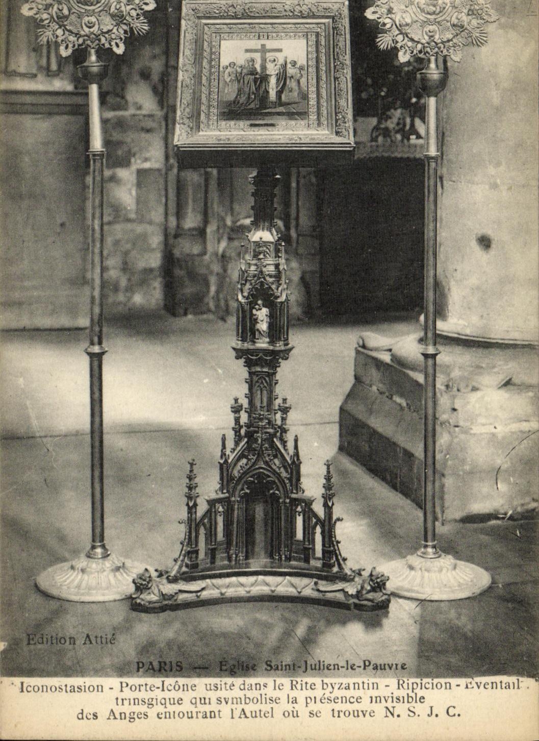 CPA Paris Eglise Saint Julien Le Pauvre Iconostasion Porte icone usite dans le rite byzantin 