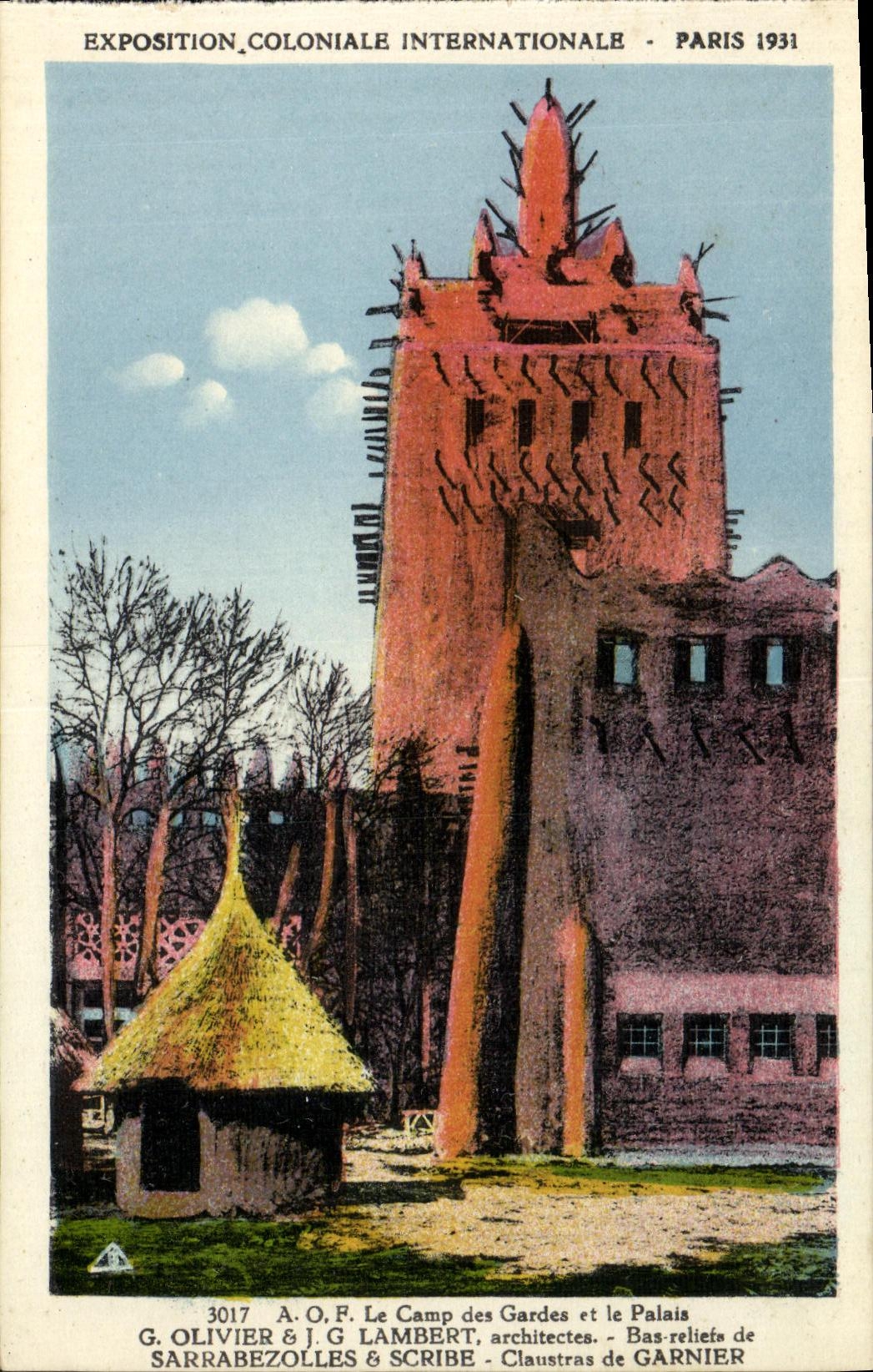CPA Exposition Coloniale Internationale Paris 1931 AOF Camp des gardes et palais