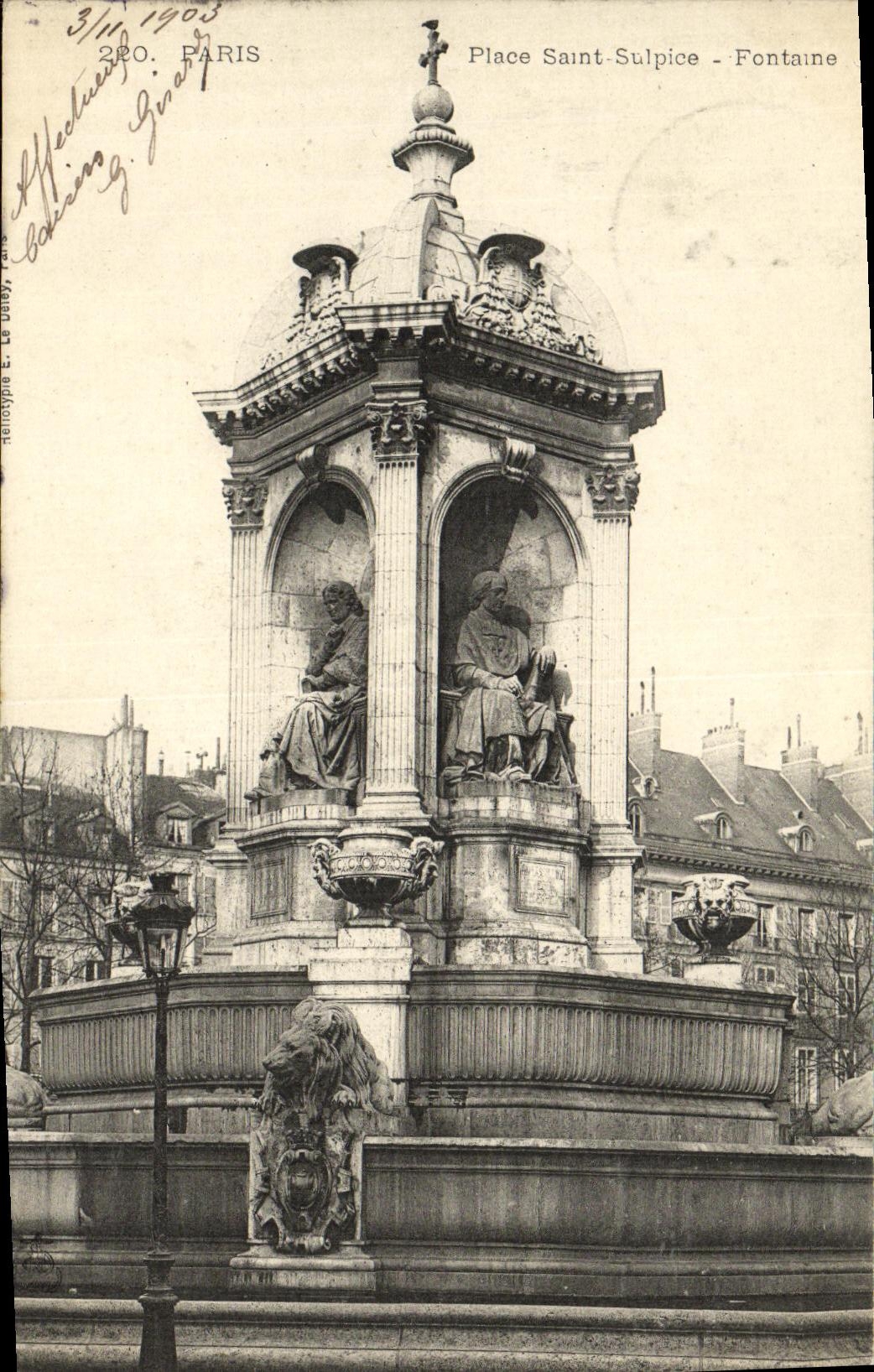 CPA Paris Place Saint Sulpice Fontaine 